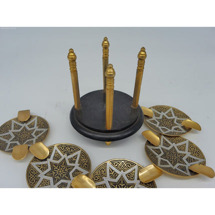 Set Of 5 Brass Vintage Personal Party Ashtrays Vintage Personal Small Ashtrays