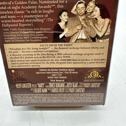 Marty VHS Ernest Borgnine Betsy Blair 1954 - Brand New