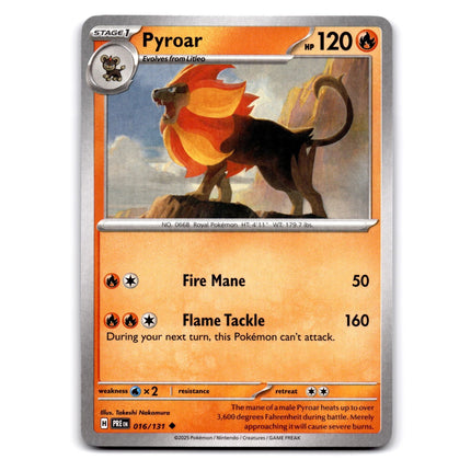Pyroar Uncommon SV: Prismatic Evolutions 016/131 NM