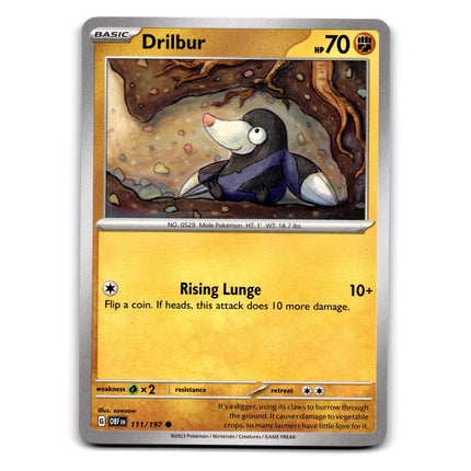 Drilbur Common SV03: Obsidian Flames 111/197 NM
