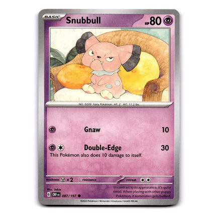 Snubbull Common SV03: Obsidian Flames 087/197 NM