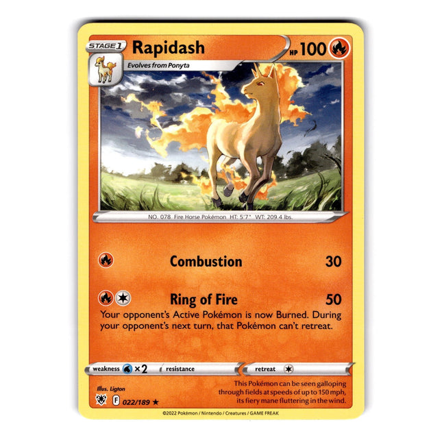 Rapidash Rare SWSH10: Astral Radiance 022/189 NM
