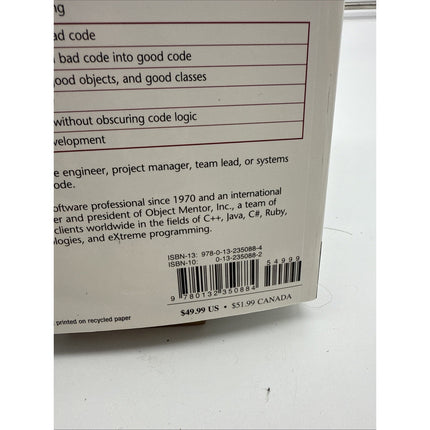 Clean Code: A Handbook of Agile Software Craftsmanship