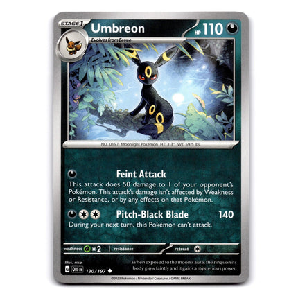 Umbreon Uncommon SV03: Obsidian Flames 130/197 NM