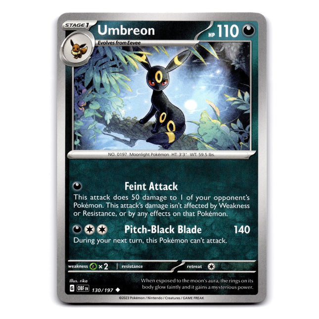 Umbreon Uncommon SV03: Obsidian Flames 130/197 NM