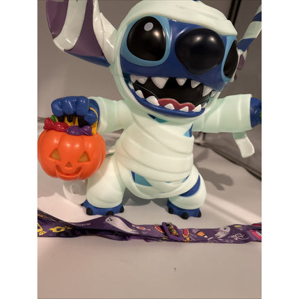 2025 Disney Parks Stitch GLOW IN THE DARK Mummy Halloween Popcorn Bucket NEW