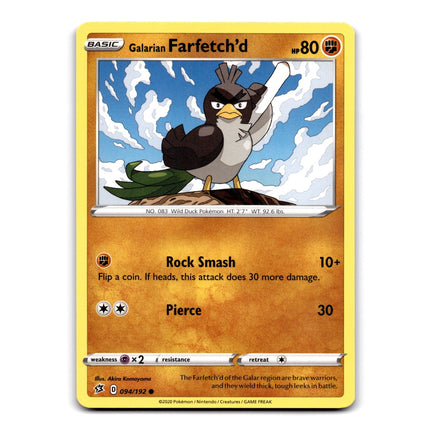 Galarian Farfetch'd Common SWSH02: Rebel Clash 094/192 NM