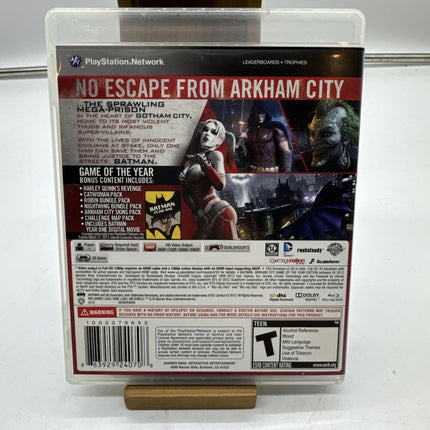 Batman: Arkham City - Game of the Year Edition (PS3) Complete & Tested!