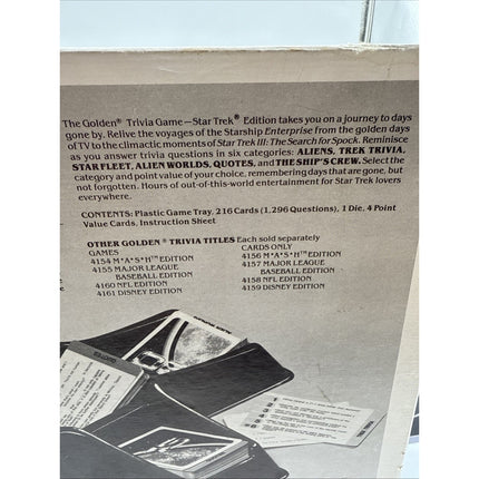 Vintage/Antique 1983 Golden Trivia Game Star Trek Edition 2 Or More Players