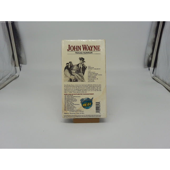 John Wayne Starring In Texas Terror VHS Sealed Rare Variant white back Full art