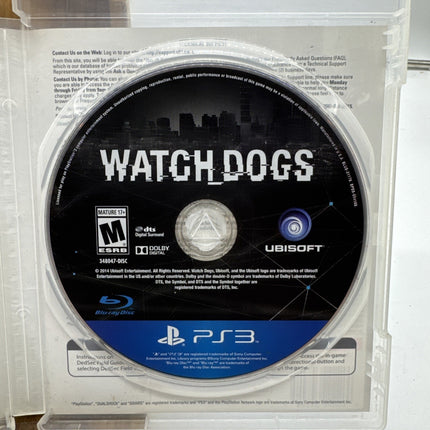 Watch Dogs Sony PlayStation 3 PS3 Exclusive Edition game No Manual