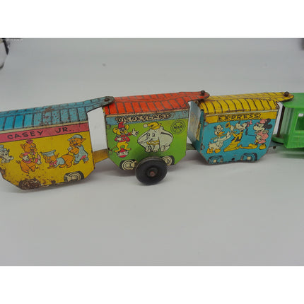Vintage Marx Disneyland Express Tin Litho Toy Train Locomotive Disney Characters