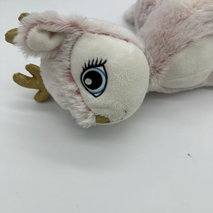 Build A Bear Arctic Pink Reindeer Winter with Gold Sparkle Hooves Stuffed Plush