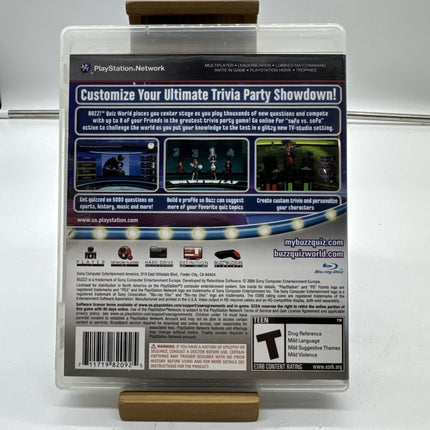 Buzz Quiz World (Sony PlayStation 3 PS3) Game Only CIB Complete Tested Works