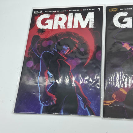 Lot Of 3 GRIM comic books, in dust covers issue #1 And #10 plus #10 varient art