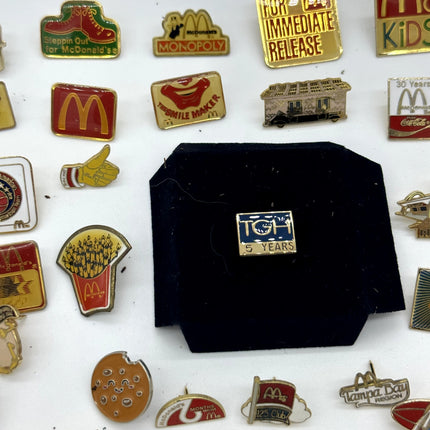 Lot Of 60+ Mcdonalds pins, mcdonalds worker pins, executive pin, and more