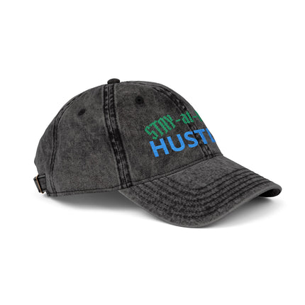 Stay-at-Home Hustler Vintage Cap — Embroidered Washed Baseball Hat
