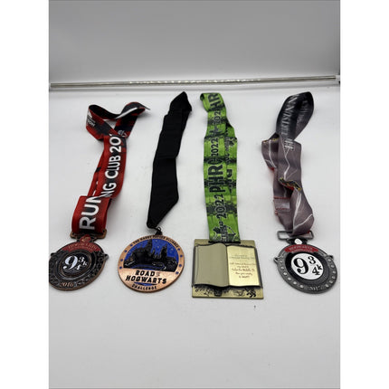 Harry Potter Hogwarts Running Club Race Medals Medallions W/ Lanyards Potterhead