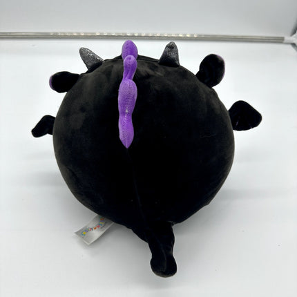 Squishmallows 8" Dent Black Purple Dragon~Halloween Squad Plush New without Tags