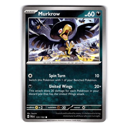 Murkrow Common SV02: Paldea Evolved 131/193 NM