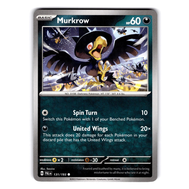 Murkrow Common SV02: Paldea Evolved 131/193 NM
