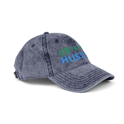 Stay-at-Home Hustler Vintage Cap — Embroidered Washed Baseball Hat