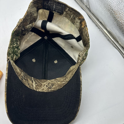 Vintage 90's Realtree Camo Snapback Hunting Hat Cap Youngan Tree Bark EUC