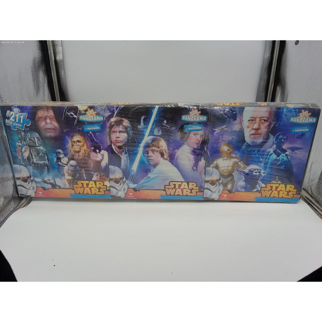 Original Trilogy Star Wars 3 in 1 Panoramic Jigsaw Puzzle Set / 211 Pieces NEW