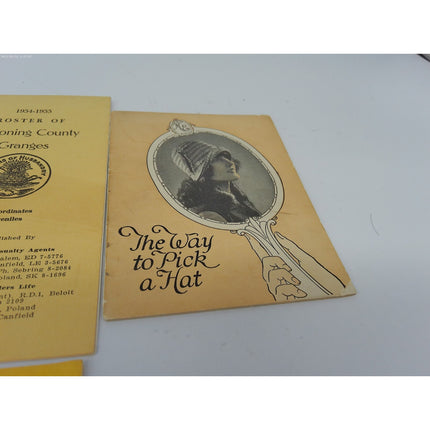 1950's grange's, Smithsonian , way to buy a hat, booklets and guides pamphlets