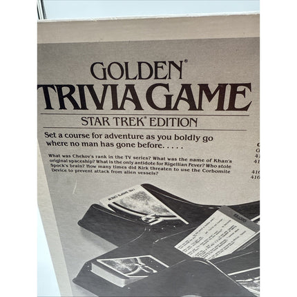 Vintage/Antique 1983 Golden Trivia Game Star Trek Edition 2 Or More Players