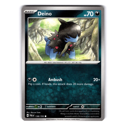 Deino Common SV02: Paldea Evolved 138/193 NM