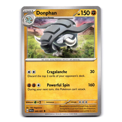 Donphan Uncommon SV: Paldean Fates 049/091 NM