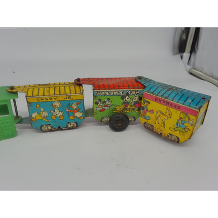 Vintage Marx Disneyland Express Tin Litho Toy Train Locomotive Disney Characters