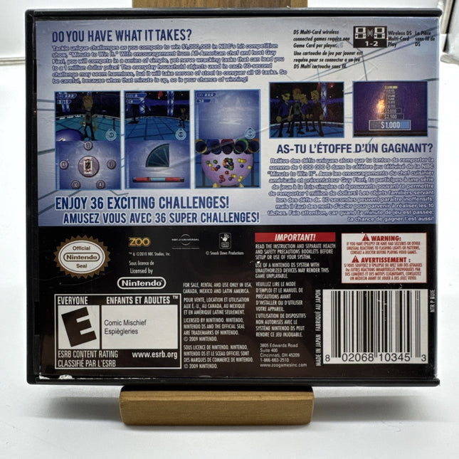 Nintendo DS Minute To Win It - Complete in Box w/ Manual