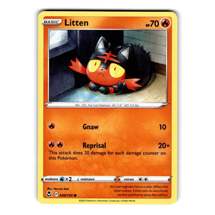 Litten Common SWSH12: Silver Tempest 030/195 NM