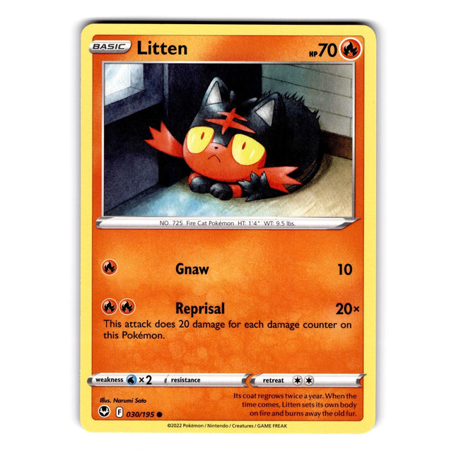 Litten Common SWSH12: Silver Tempest 030/195 NM