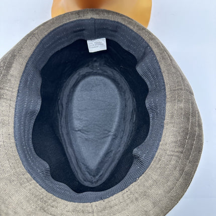 Vintage Fedora Swede like material, 100% polyester Brown Stripe SM/MED