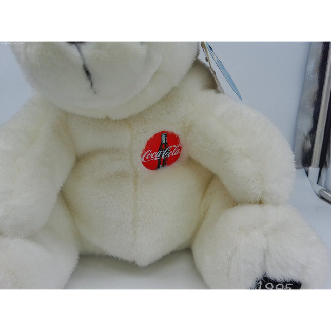 Vintage 1995 Coca Cola White Polar Bear Teddy Plush Toy 11" with tag