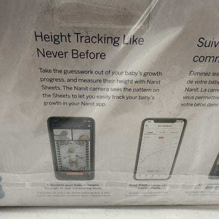 Nanit Smart Crib Sheet Works W/ Nanit Cameras to Measure Baby's Growth - New