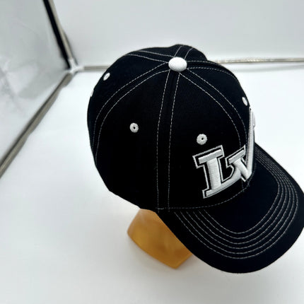 Vintage Las Vegas Sportscap Hat Black white stitching hook n loop adjustable hat