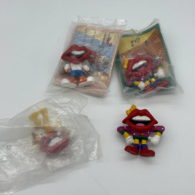 LOT OF 4 Vintage 1980s Applause General Foods Tang Hot Lip SEALED PVC Toy Figure
