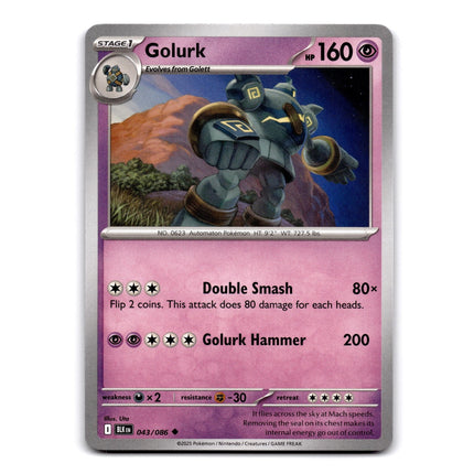 Golurk Uncommon SV: Black Bolt 043/086 NM