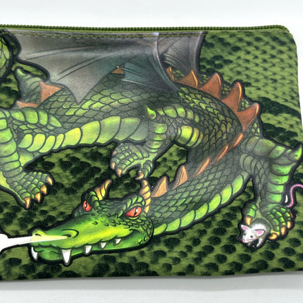 Harry Potter green pencil case with Hungarian horntail dragon on it green