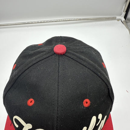 ROST Headwear Black/red Hat Snapback Ball Cap, HUSTL’N Adjustable, Flat Brim!