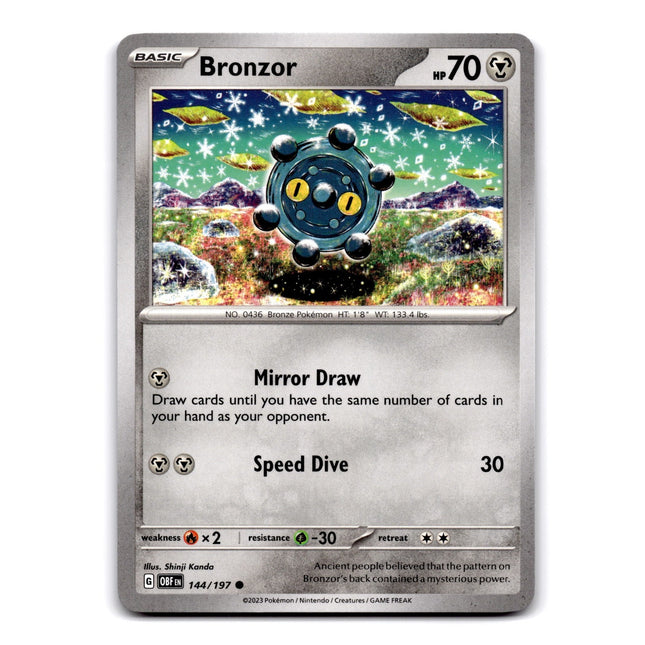 Bronzor Common SV03: Obsidian Flames 144/197 NM