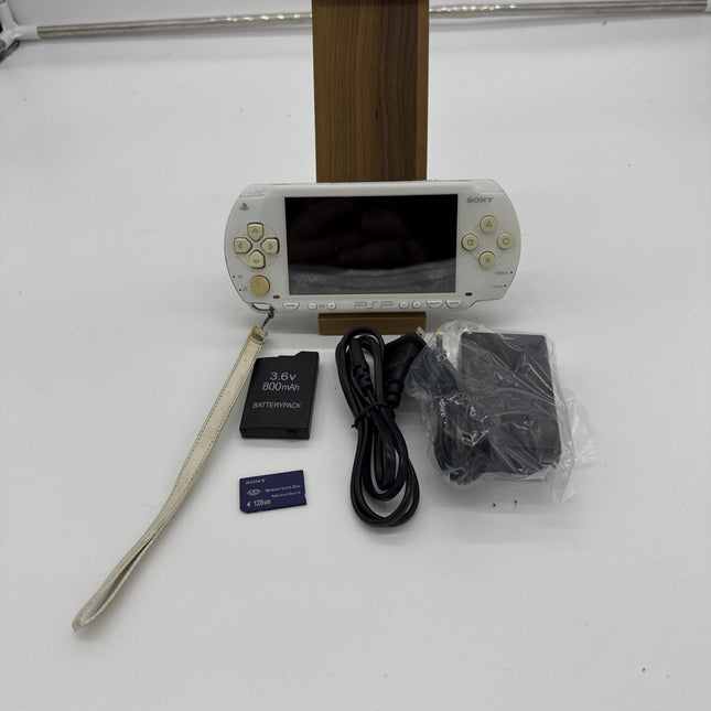 Sony PSP-1000 Console White Japan Model PSP Tested Working W/ Charger, Memory,