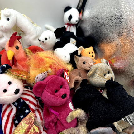 Huge TY Beanie Babie Lot Of 54, Rare Variants, Bears, Animals. Collector Plushes