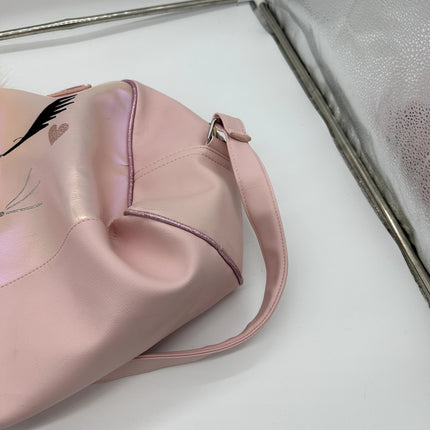 pink princess cat kitty duffle travel bag rainbow zipper