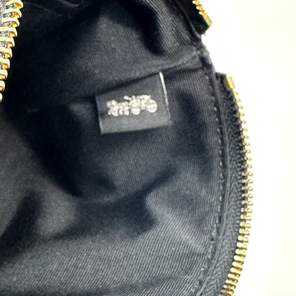 Coach Women's Corner Zip Wristlet Leather Wallet w/ Pac-Man Game Over - F73399