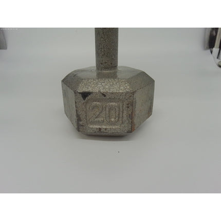 Vintage Single20 lbs CAST IORN DUMBBELL Trophy Doorstop Weight Lifting Barbell